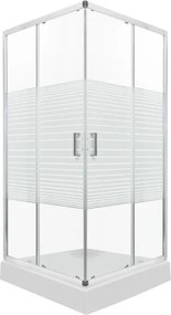 Novoterm Štvorcový sprchový kút NV-Madera STR 90x90 chróm/transparent + vanička