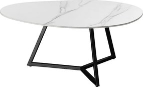 Keramický konferenčný stolík Paquita 90 cm biely