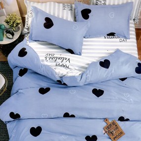 Posteľné návliečky HEART 07 BLUE 140x200cm