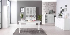 Široká úložná vitrína Landwood, biela