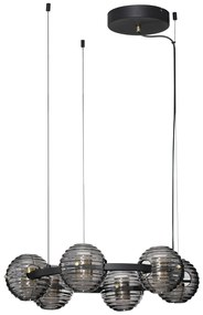 LED stmievateľný čierno-zlatý moderný luster Las 63