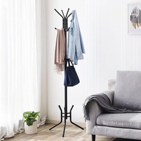 SongmicsHome Stojanový vešiak SAMUEL 49x176cm, čierna