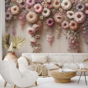 Samolepiaca tapeta pastelové visiace kvety