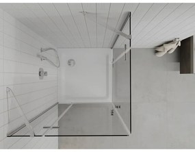Mexen Roma Duo, sprchový kút 80 (dvere) x 80 (dvere) cm, 6mm číre sklo, chrómový profil + slim sprchová vanička 5cm biela + chrómový sifón, 854-080-080-01-02-4010