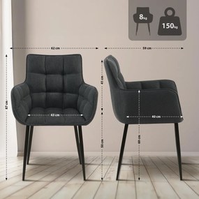 Stolička Tirana látka čierna - titánovo sivá