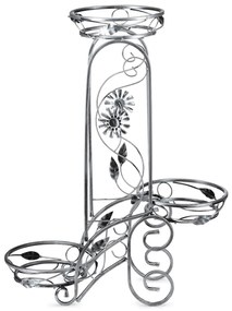 STOJAN NA KVETINÁČ FLOWER 88X28X65 CM STRIEBORNÁ