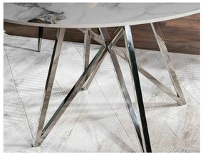 Jedálenský stôl Cyrano 90 cm, mramor / chróm