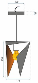 Toolight - Trojuholníková stropná lampa 1xE27 APP253-1CP, čierna, OSW-08008