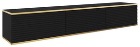 Závěsný televizní stolek Oro MDF 175 cm  černý/zlatý