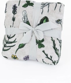 Deka mikroplyš Exclusive 150 × 200 cm – Herbár svetlo šedý