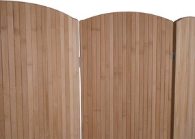 Bambusový paraván HWC-O30, deliaca stena, 5 panelov, 170 × 204 cm – hnedá