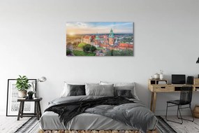 Obraz na akrylátovom skle Krakow castle panorama svitania 125x50 cm