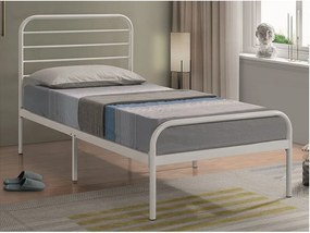 Biela kovová posteľ BOLONIA 90 x 200 cm