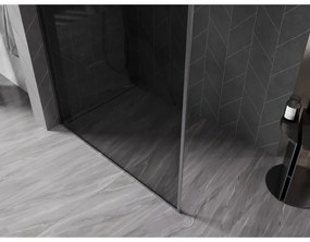 Mexen Kioto-F, sprchová zástena s rámom 130 x 202 cm, 8 mm grafit, grafitový profil, 800-130-104-66-40