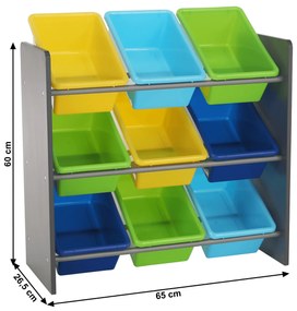 Kondela Organizér na hračky, viacfarebná/sivá, KIDO TYP 3
