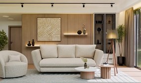 Třímístná rozkládací pohovka Saris 248 cm béžová/černá