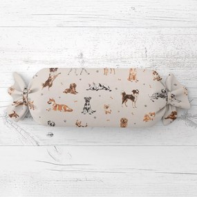 Biante Vankúš valec bonbon Sandra SA-620 Psí kamaráti na krémovom 15x40 cm