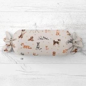 Biante Vankúš valec bonbon Sandra SA-620 Psí kamaráti na krémovom 15x40 cm