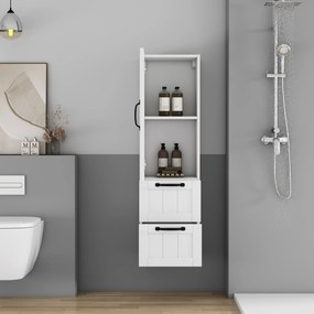 Vysoká závesná kúpeľňová skrinka Houseland Elyra 120 cm  biela