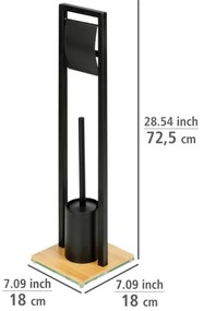 WENKO 24751100 - WC sada BAMBU⁠SA 18x72,5 cm čierna/hnedá