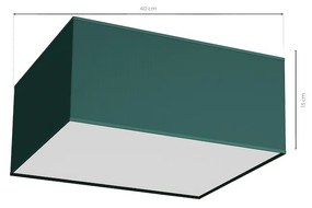 Stropné svietidlo Verde Square, 1x zelené textilné tienidlo, (biele plexisklo), (40 cm)