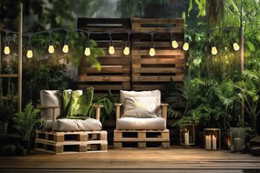 BERGE LED vonkajšia girlanda 15m - 15xLED Atmospheric Fire FLAME