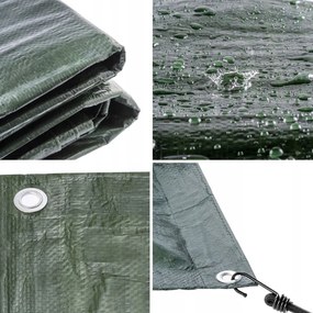 Zeleno strieborná krycia plachta mrazuvzdorná 6m x 10m