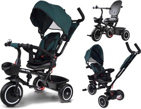 Detský trojkolka Tiny Bike 3v1 so strieškou, otočná  SP0650 zelená