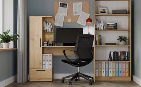 Psací stůl s vestavěnou skříní a policemi COSMO dub artisan