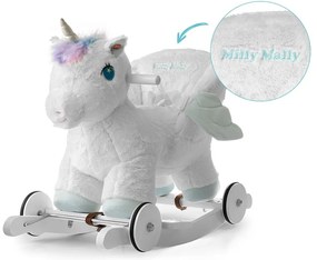 Hojdací koník s melódiou a kolieskami Milly Mally Polly Jednorožec