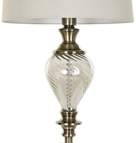 Podlahová lampa "Romantic" s tienidlom, kov-sklo, mosadzná, 40x40x162 cm