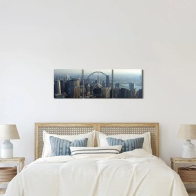 Obraz - Manhatten vo dne (s hodinami) (90x30 cm)
