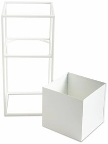 KOVOVÝ KVETINÁČ SO STOJANOM PLAIN 50X24 CM BIELA