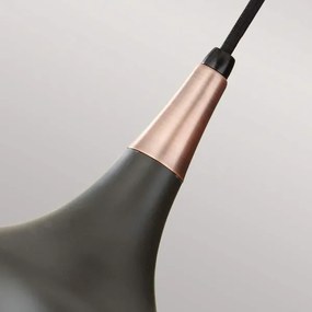 Feiss FE-BESO-P-S-DBZ - Závesný luster BESO na lanku 1xE27/60W/230V, pr. 17,9 cm, čierna/medená