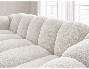 Biela pohovka z textílie buklé 232 cm Hippolyte – Bobochic Paris