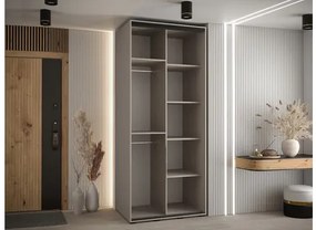 Šatníková skriňa Fektre 3 100, Farby: kašmír / kašmír + čierna