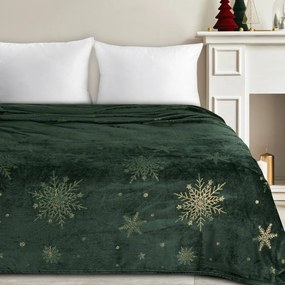 EUROFIRANY VIANOČNÁ FLANELOVÁ DEKA SNOW GOLD 150X200 CM VZOROVANÁ