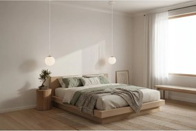 Závesné svietidlo Florence, 1x biele sklenené tienidlo, g/be