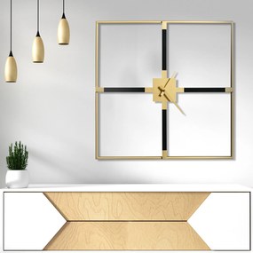 Dekoračné kovové nástenné hodiny v modernom štvorcovom štýle