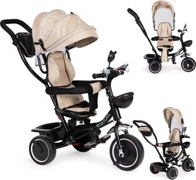 Trojkolka s otočnou strieškou sedadla béžová ECOTOYS