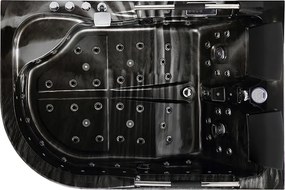 Terra Hydromasážna vírivá vaňa VENEZIA 761R 180x120 PRAVÁ ČIERNY MRAMOR s ohrevom vody