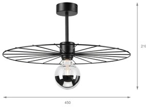 Luster na tyči MONTANA 1xE27/15W/230V pr. 45 cm čierna