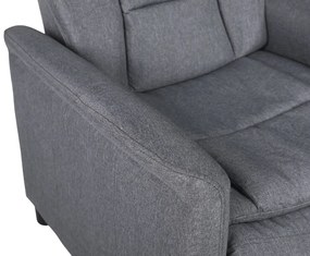 Relaxačné polohovacie TV kreslo LYNO — látka, sivá, nosnosť 130 kg