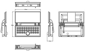 TOP LIGHT Svetlo nástenné Heleon PIR PRO, Čierna