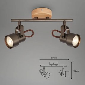 Brilo - LED bodové svietidlo TAHUN 2xGU10/5W/230V hnedé