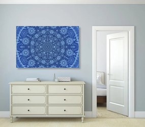 Obraz okrasná Mandala s krajkou v modrej farbe