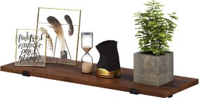 Súprava nástenných políc, sada 2 ks, 60 x 20 x 7 cm, hnedá a čierna