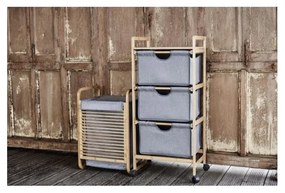 Sivo-hnedý bambusový kúpeľňový regál 44x96 cm Bahari - Wenko