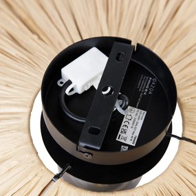 Rustikálna nástenná lampa čierna s lanom 45 cm - Leia