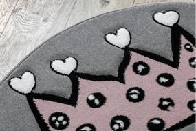 styldomova Detský sivý koberec PETIT mačka kruh